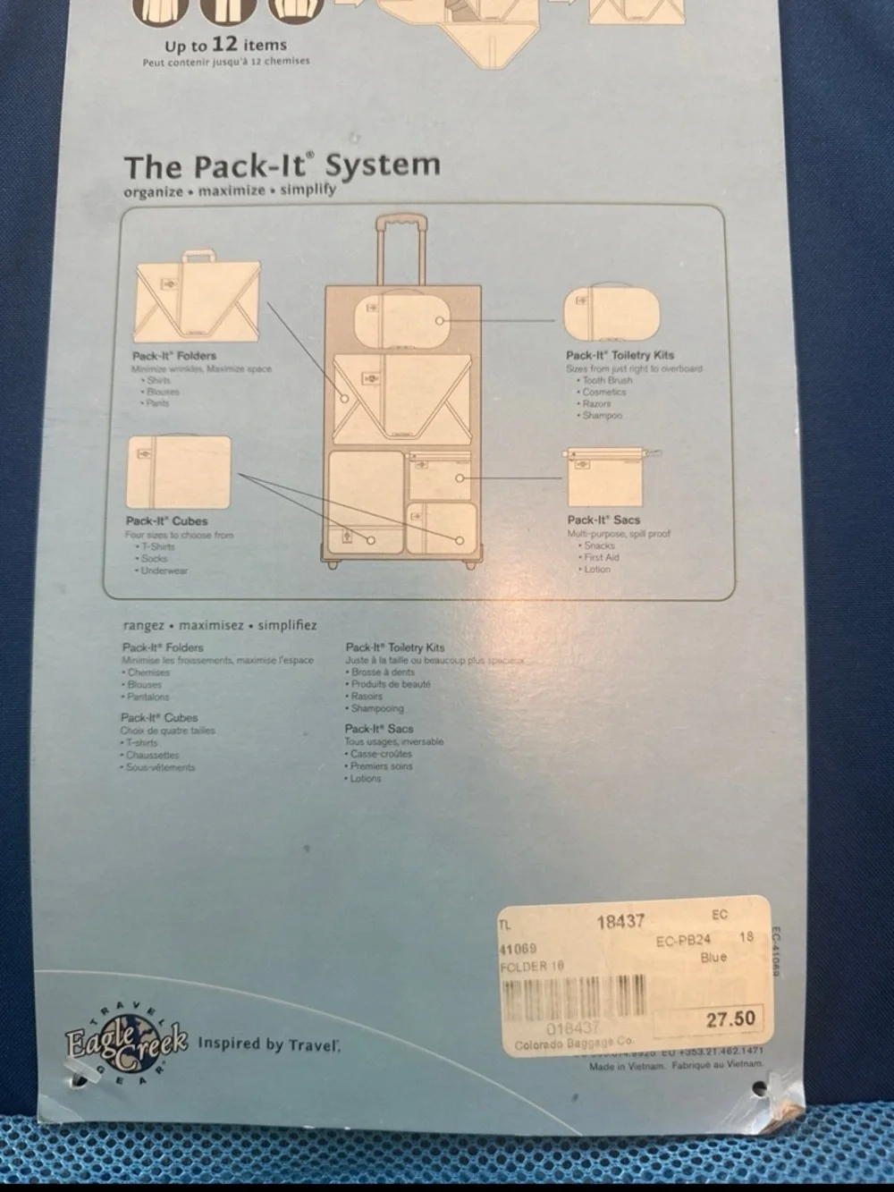 Eagle Creek Pack-It Garment Folder blue new